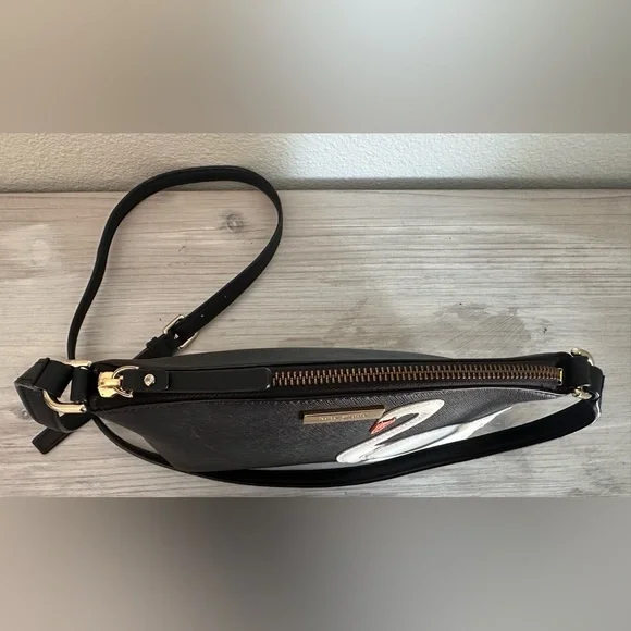 Rare Kate Spade Swan Around Millie Black Saffiano Leather Crossbody Bag - Picture 2 of 8
